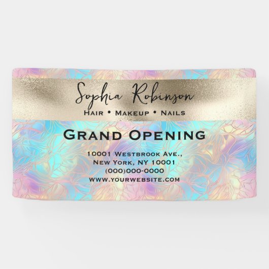 Elegantes Irisierungs- und Perlfolienzeichen Busin Banner (Horizontal)