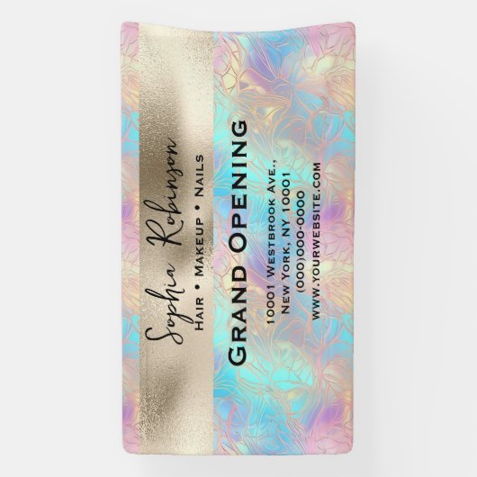 Elegantes Irisierungs- und Perlfolienzeichen Busin Banner (Vertikal)