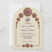 Elegantes islamisches Muster Arch Wedding Einladung (Vorderseite)