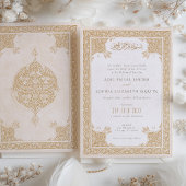 Elegantes islamisches Spitzenmotiv für Hochzeit Einladung