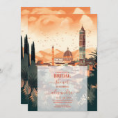 Elegantes Italien Florenz Zielort Brautparty Einladung (Vorne/Hinten)