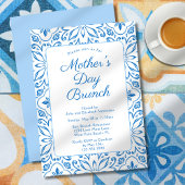 Elegantes italienisches "Blue Tiles Mother's Day B Einladung