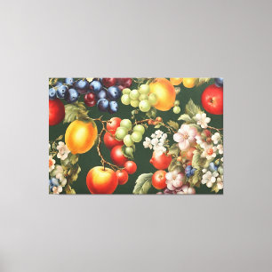 Elegantes italienisches Design mit Obst und Blume Leinwanddruck