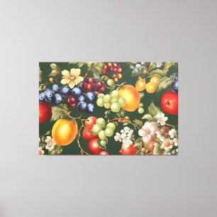 Elegantes italienisches Design mit Obst und Blume Leinwanddruck