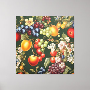 Elegantes italienisches Design mit Obst und Blume Leinwanddruck