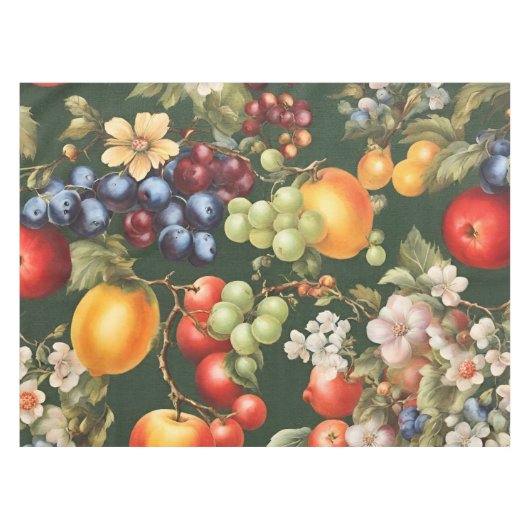 Elegantes italienisches Design mit Obst und Blume Tischdecke (Vorderseite (Horizontal))