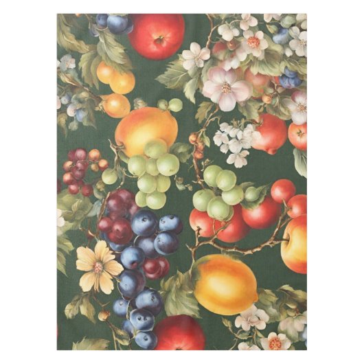 Elegantes italienisches Design mit Obst und Blume Tischdecke (Vorderseite)