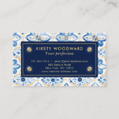 Elegantes italienisches Mittelmeer-Muster Visitenkarte (Rückseite)