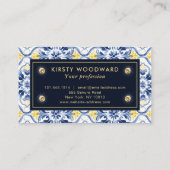 Elegantes italienisches Mittelmeer-Muster Visitenkarte (Rückseite)