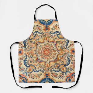 Elegantes italienisches Vintag Barock Blaues Orang Schürze