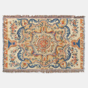 Elegantes italienisches Vintage-Barock Blau Orange Decke
