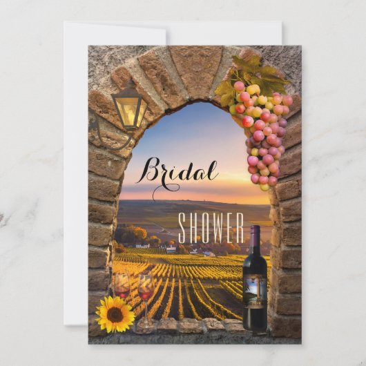 Elegantes italienisches Weinkeller Brautparty Einladung (Vorderseite)