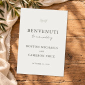 Elegantes italienisches Ziel-Hochzeitsprogramm Programm