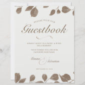 Elegantes Ivory & Ash Hochzeit im Herbst Gästebuch (Vorderseite)