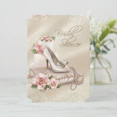 Elegantes Ivory-Brautparty Einladung (Stehend Vorderseite)