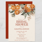 Elegantes Ivory Citrus Floral Brautparty Einladung