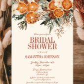 Elegantes Ivory Citrus Floral Brautparty Einladung