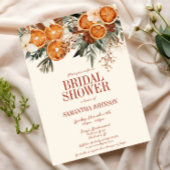 Elegantes Ivory Citrus Floral Brautparty Einladung