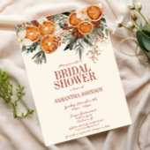 Elegantes Ivory Citrus Floral Brautparty Einladung