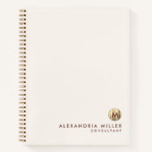 Elegantes Ivory Cream Gold Monogramm Notizblock (Vorderseite)
