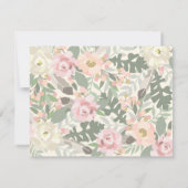 Elegantes Ivory Floral Script Wedding Foto Save The Date (Rückseite)