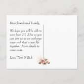 Elegantes Ivory & Gold Foto Save the Date Ankündigungspostkarte (Rückseite)