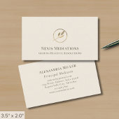 Elegantes Ivory Gold Leaf Logo Visitenkarte