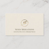 Elegantes Ivory Gold Leaf Logo Visitenkarte (Vorderseite)
