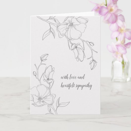 Elegantes Ivory Magnolia Blume Beileid Karte (Orchidee)