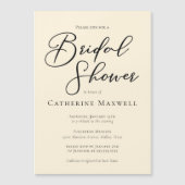 Elegantes Ivory Minimalistisch Typografy Brautpart Magneteinladung (Vorderseite)