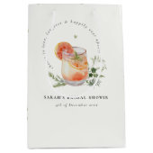 Elegantes Ivory Orange Green Cocktail Brautparty Mittlere Geschenktüte (Vorderseite)