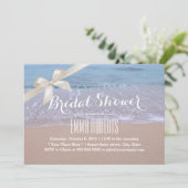 Elegantes Ivory Ribbon Beach Brautparty Einladung (Stehend Vorderseite)
