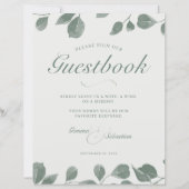 Elegantes Ivory & Sage Hochzeit im Herbst Gästebuc (Vorderseite)