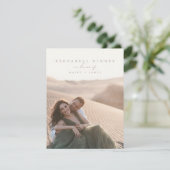 Elegantes Ivory Script Foto Probe Dinner Einladung (Stehend Vorderseite)