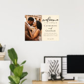 Elegantes Ivory Simple Couple Foto Wedding Poster (Heimbüro)