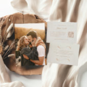 Elegantes Ivory & Terracotta Fall Foto Hochzeit Einladung