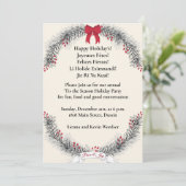 Elegantes Ivory Weihnachts-Kraut Weihnachtsfest Pa Einladung (Stehend Vorderseite)