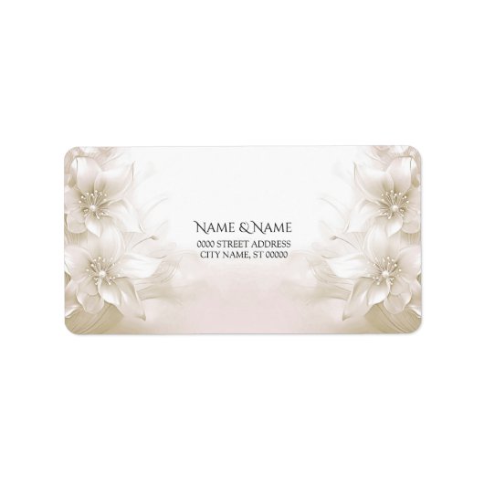 Elegantes Ivory White Blume Adressetikett (Vorne)