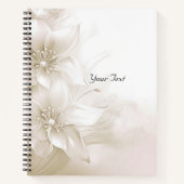 Elegantes Ivory White Blume Notebook Notizblock (Vorderseite)