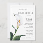 Elegantes Ivory White Calla Lily Brautparty Einladung (Vorderseite)