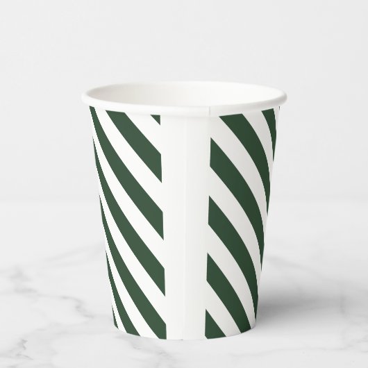 Elegantes Jäger-Muster, grün und weiß gestrichen Pappbecher (Rechts)