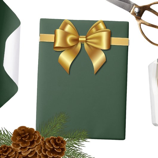 Elegantes Jägergrün Vollton  Geschenkpapier