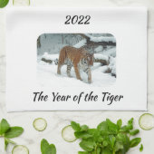Elegantes Jahr des Tiger 2022 Geschirrtuch (Gefaltet)