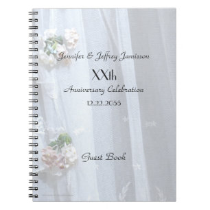 Elegantes Jahrestags-Party-Gast-Buch, Vintage Notizblock