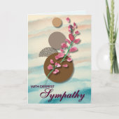 Elegantes Japandi mit Beileid Watercolor Florals Karte (Vorderseite)