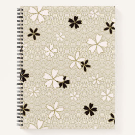 Elegantes japanisches Blume-Notebook - Blumenjourn Notizblock