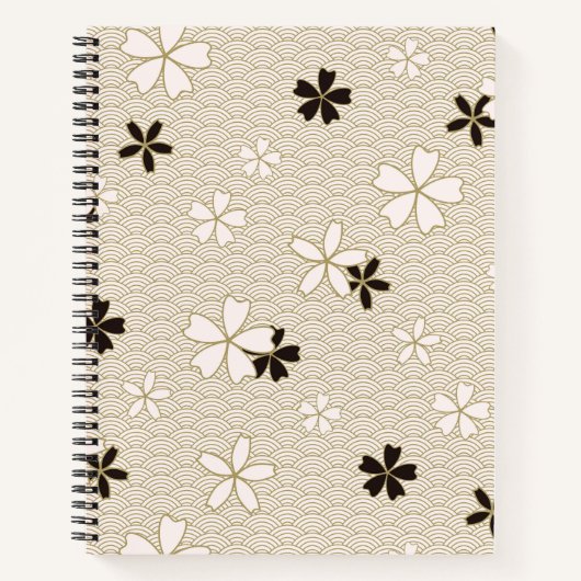 Elegantes japanisches Blume-Notebook - Blumenjourn Notizblock (Vorderseite)