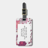 Elegantes japanisches Blumen-Muster Gepäckanhänger (Vorderseite vertikal)