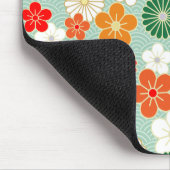 Elegantes japanisches Blumenmuster Mousepad (Ecke)