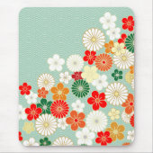 Elegantes japanisches Blumenmuster Mousepad (Vorne)